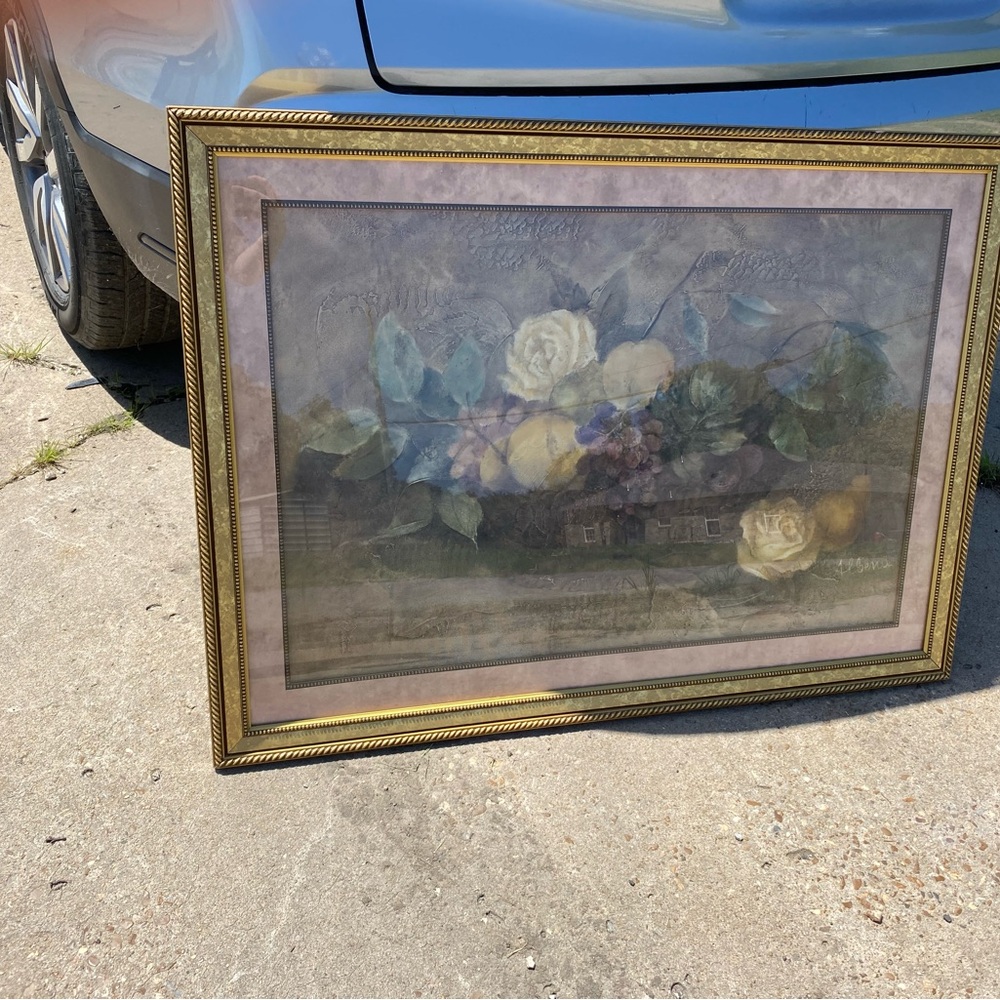 Framed Floral and Fruit Art Print